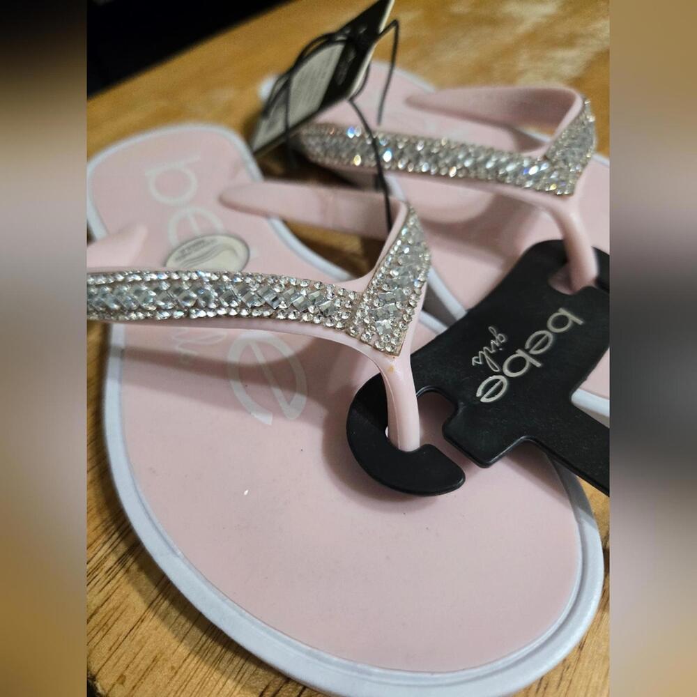 Bebe Girls Pink Sandals with Rhinestones - Picture 5 of 5